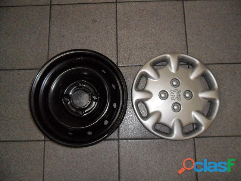 PEUGEOT 106 207 RODA ORIGINAL FERRO AÇO ARO 13 JOGO CALOTAS