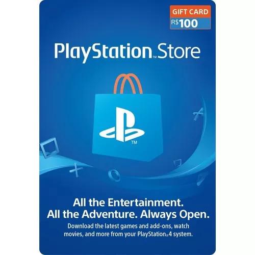 Cartão Psn R$ 100 Reais Playstation Network Brasil