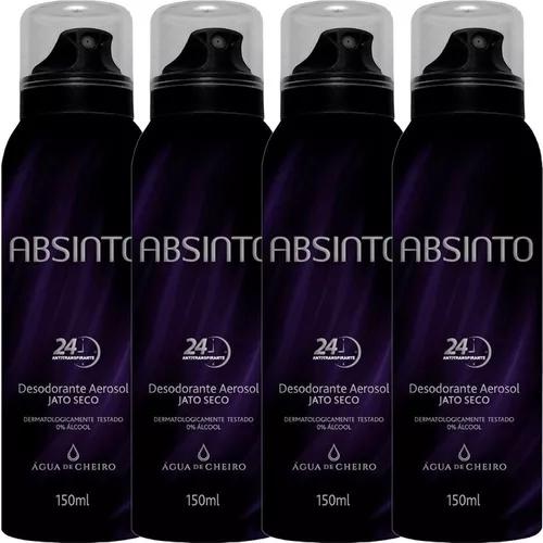 4 Desod Aerosol Absinto For Man Antitranspirante 4x150ml