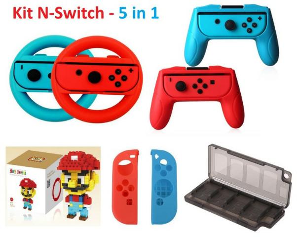 Kit Acessórios Nintendo Switch 5 X 1 Pçs