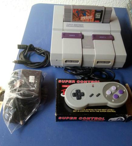 Super nintendo com 1 controle novo fonte nova 1 jogo e cabo