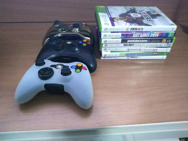 Xbox 360 + jogos + Kinect + controles