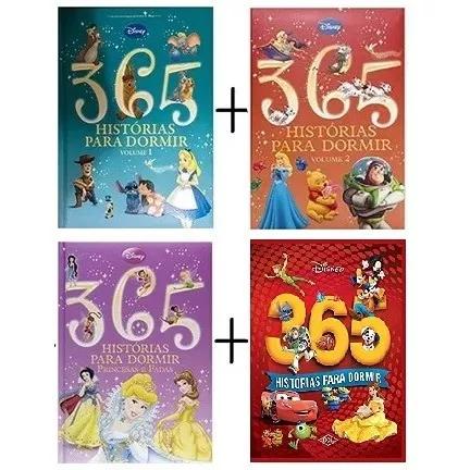 Kit Com 4 Livros 365 Historias Disney Capa Dura Almofadada