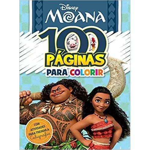 Livro 100 Paginas Para Colorir Disney Moana