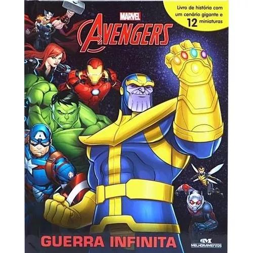 Livro Com 12 Miniaturas - Marvel Guerra Infinita