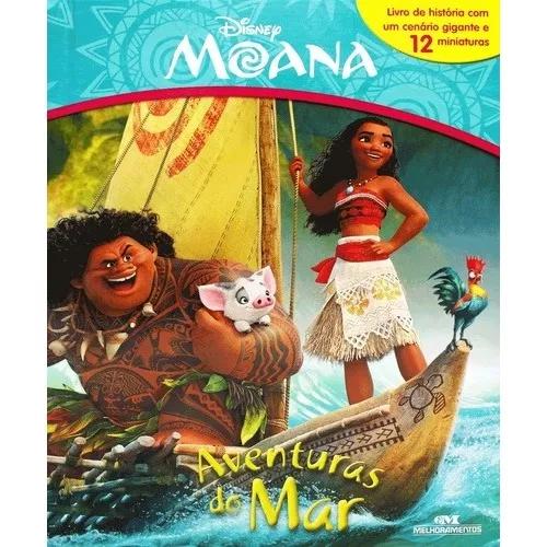 Livro Com 12 Miniaturas - Moana - Aventuras Do Mar