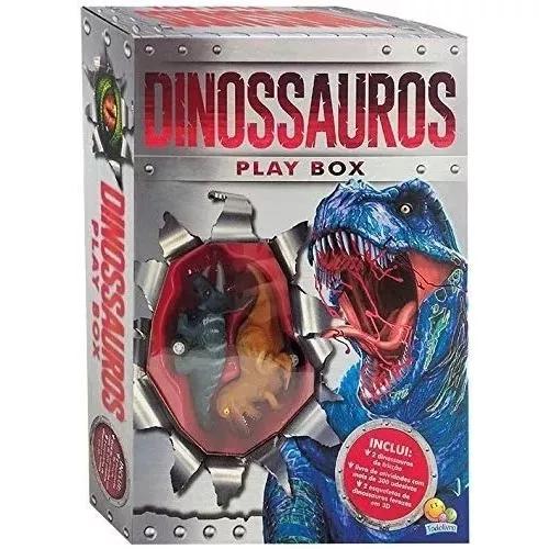 Play Box - Dinossauros Livro + 02 Personagens De Fricção