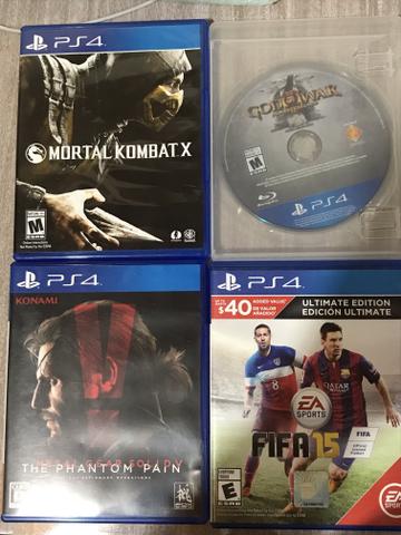 Jogo PS4 - Mortal Kombat X, FIFA15, Metal Gear Solid V (The