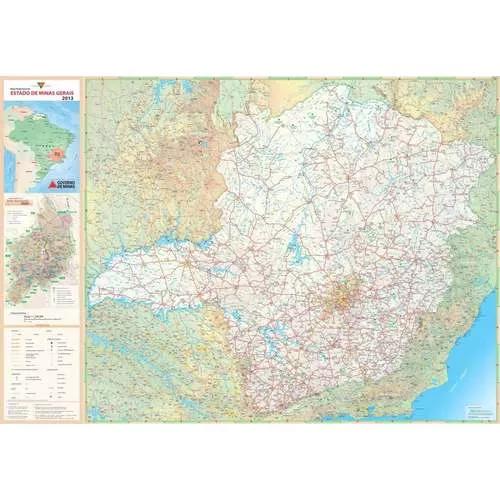 Mapa Rodoviário Minas Gerais Hd 65x100cm Para Decorar Casa