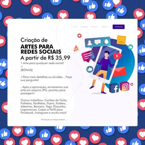 Artes Para Redes Sociais Por 35,99 + Bônus!