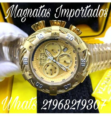 Relogio todo dourado invicta thunderbolt reserve promçao