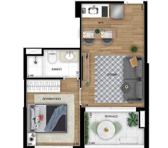 Apartamento 1 a 3 dorms, de 36, 61, 83m2 Metro Conceição