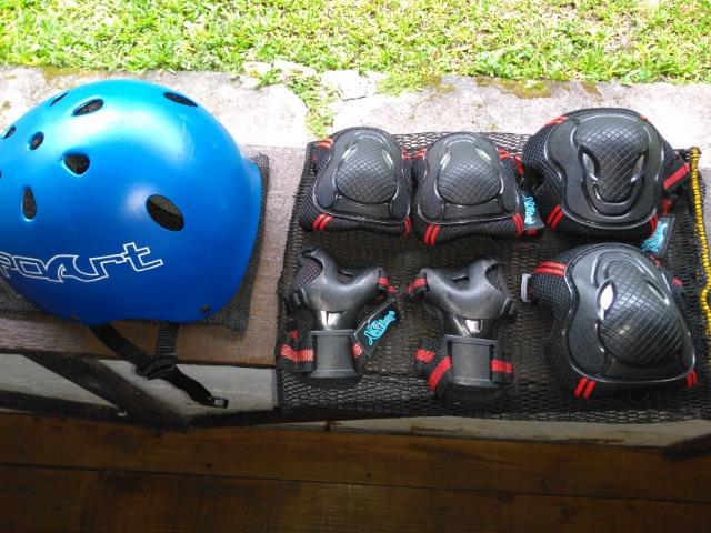 Patins skate bike kit 7 peças tam p R$