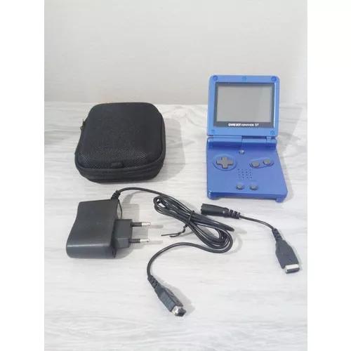 Game Boy Advance Sp Azul + Super Card Sd Com Vários Jogos