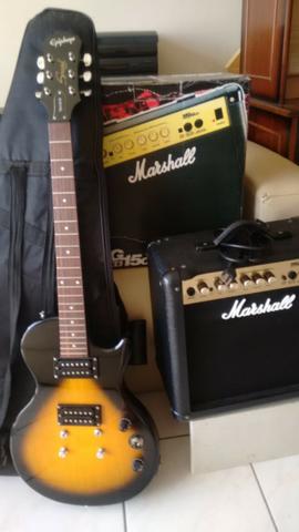 Guitarra Epiphone Special e Amplificador Marshall