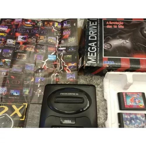 Mega Drive 3 Na Caixa, Dois Controles, Dois Jogos, Manual