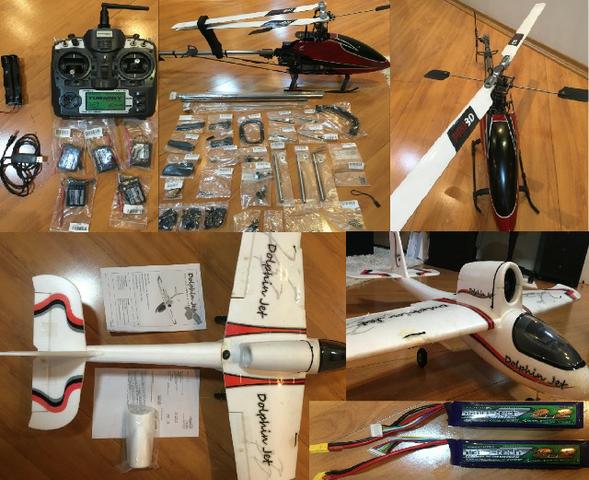 Kit Helicóptero + Avião + radio controle = 