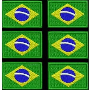 Patches Termocolante Kit 15 Bandeira Do Brasil 4cm X2,7cm