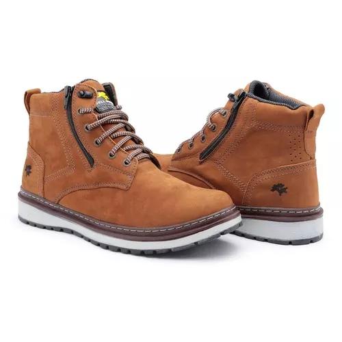 Tenis Bota Masculina Cano Baixo Casual Esporte Couro 2018