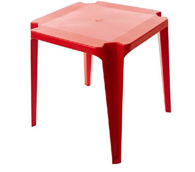 Jogo de mesa e cadeiras plástica cor vermelha