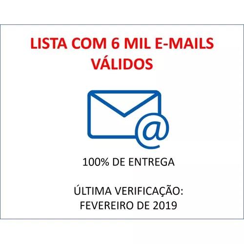 Lista Com 6 Mil E-mails Válidos - Validada