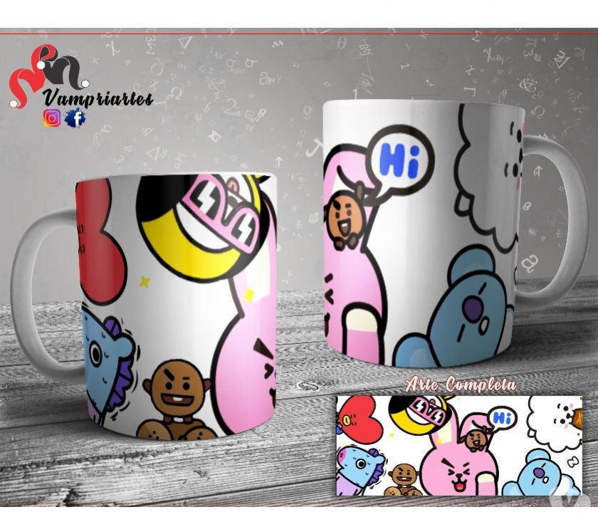 Caneca em Porcelana #BTS + Caixinha para Caneca GRÁTIS