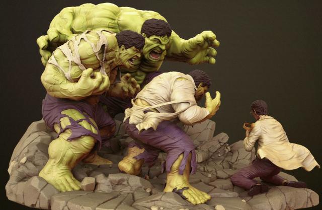 Diorama Transformação do Hulk, action figure,