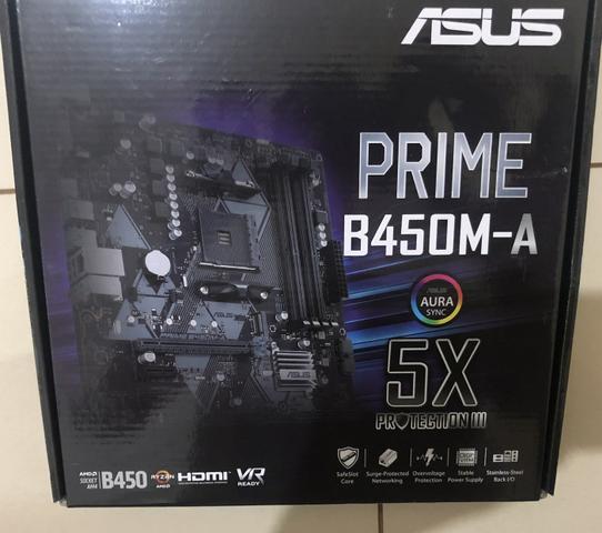 Placa-Mãe Asus Para Amd, AM4, Prime B450M-A, Ryzen DDR4