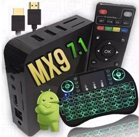 Tv Box Mx9 4k+netflix 2gb Ram+16gb+brinde Mini Teclado Led