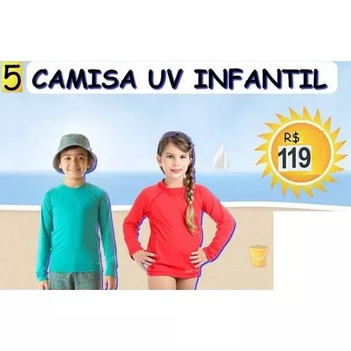 Atacado 10 Dez Camisa Infantil Criança Proteção Uv Solar