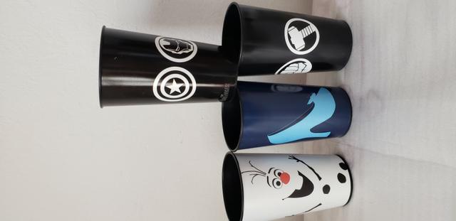 4 Copos Grandes personalizados marvel, Olaf (frozen) e