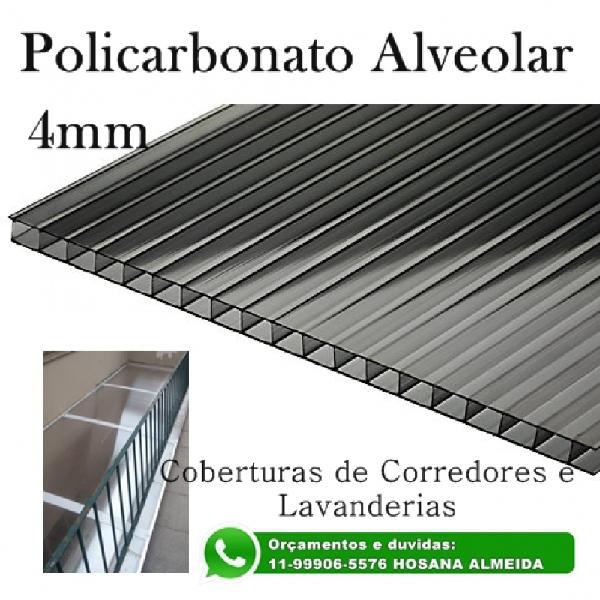 Chapa de Policarbonato 4mm 1,05x6,00 mts Alveolar