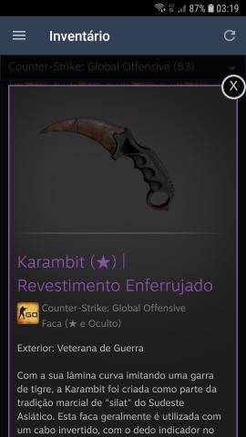 Skin Csgo Karambit Revestimento Enferrujado