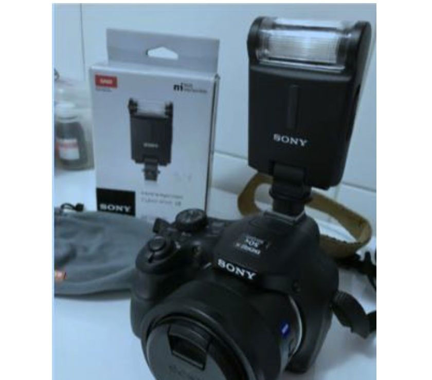 Câmera Digital Sony Hxmp + Flash Sony Hvl F2 +