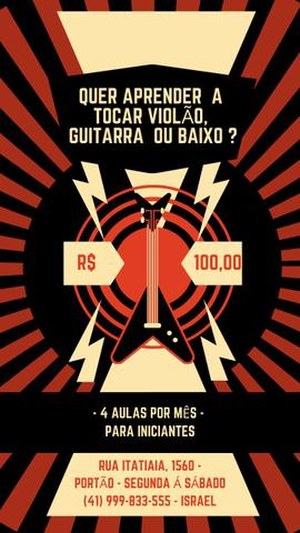 Aulas de violão, guitarra ou baixo