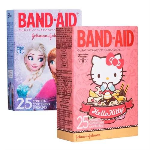 Kit Curativos Band-aid Frozen + Hello Kitty Com 50 Unidades