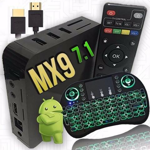 Tvbox MX9 Conversor Smart Tv Android 7.1 Netflix Com Mini