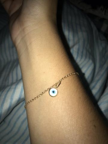 Pulseira e pingente olho grego em ouro