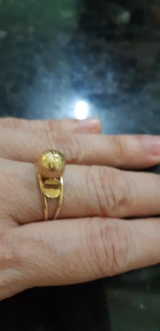 Troco anel ouro 18k, aro 18