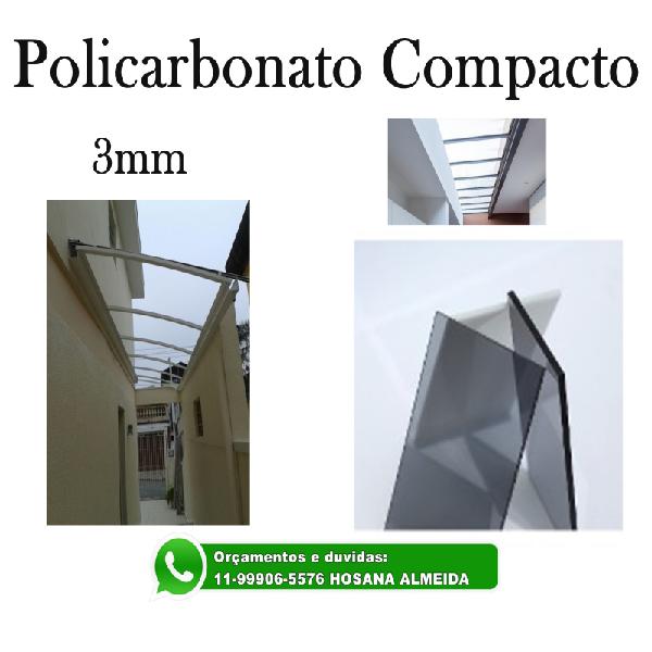 Chapa de Policarbonato compacto liso 3mm