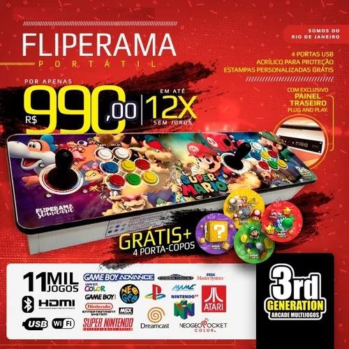 Fliperama Portátil 11.500 Jogos - (zero Delay) + Brindes