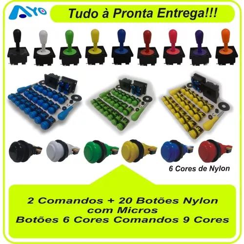 Kit 20 Botões Nylon Completos + 02 Comandos C/ Micros