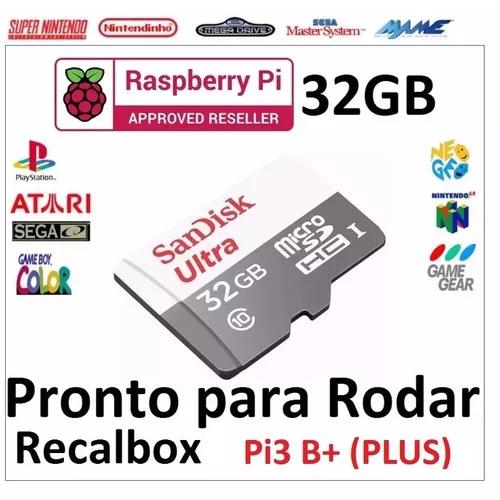 Micro Sd 32g Para Raspberry C/ Recalbox Versão Pi3 B+ Plus