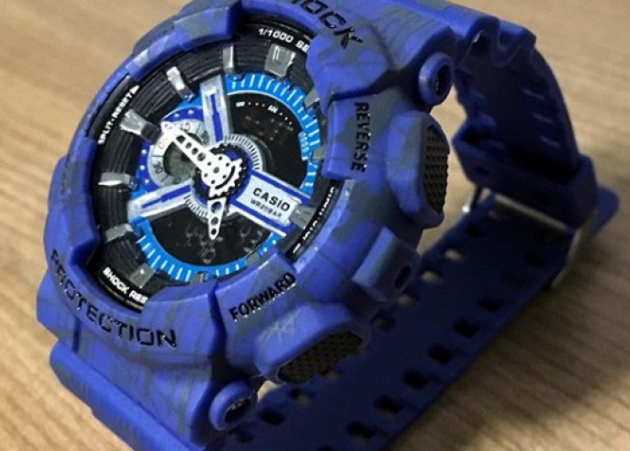 Relógio G Shock GA110 Azul Camuflado Riscado