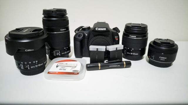 Kit para Iniciantes em Fotografia - Canon T5 e 4 Lentes -