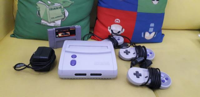 Super Nintendo - Baby - Saída AV - 02 Controles - 01 Jogo -