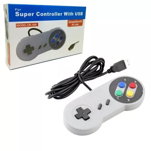 Controle Nintendo Usb Joystick Super Snes Jogos Pc