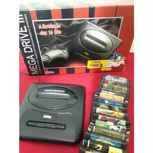Mega Drive 3 Na Caixa Completo Mais 15 Fitas !!!