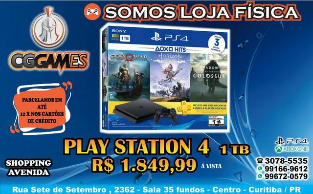 Playstation 4 1TB Kit 3 Jogos +1 ano de garantia,somos loja