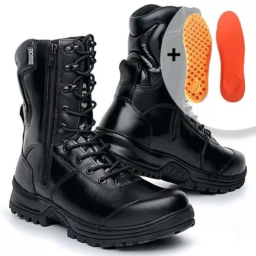 Bota Coturno Rossi Dois Ziper 8100 Couro + Palmilha Brinde